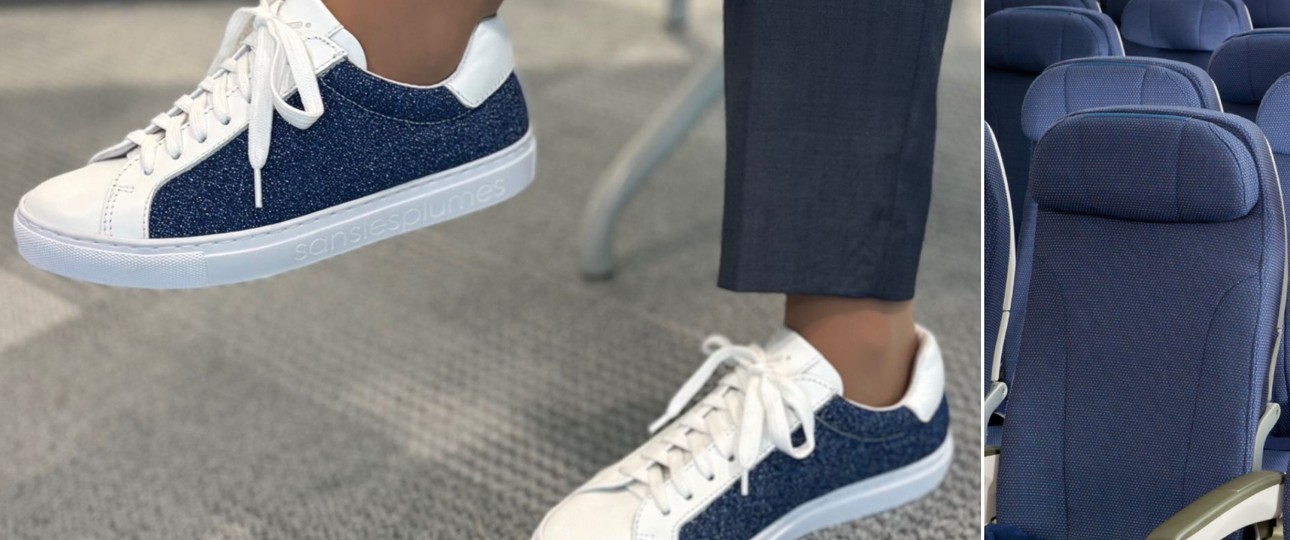 Schuhmodell SLP A350 Yankee Sneakers: Material vorher auf Sitzen im Einsatz.