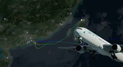 boeing 777 300 er cathay pacific hongkong taipeh