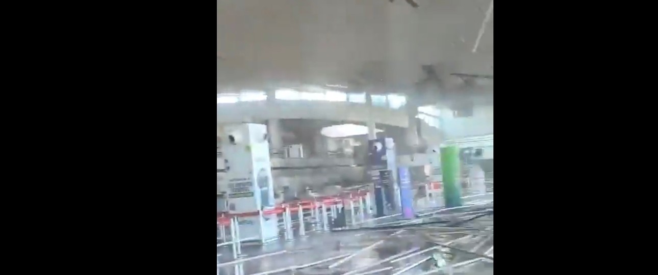 Flughafen Pereria: Massive Schäden am Terminal.