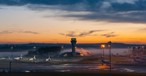 Das Vorfeld am Farnborough Airport in der Nähe von London.