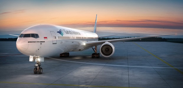 Neue B777 von Garuda: Erstmal nach Tokio.
