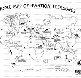 Die Auswahl hat Ihnen gefallen? Bestellen Sie das exklusive Poster «World Map of Aviation Treasures» <a href="https://shop.spreadshirt.de/aerotelegraph/world+map+of+aviation+treasures-A5ebd37bce447421121bbb846?productType=1315&amp;sellable=N0r4Z3LMleuBEQQGDbdq-1315-203&amp;appearance=1&amp;size=29" target="_blank" rel="noopener noreferrer">jetzt in unserem Shop - ab 15.99 Euro</a>.