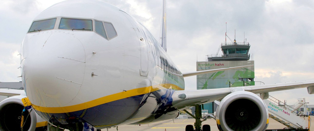 Ryanair-Jet am Flughafen Hahn: Ohne die Iren wäre hier wenig los.