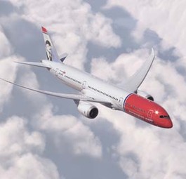Dreamliner von Norwegian: Die Airline fliegt mit der Boeing 787 auf der Langstrecke.