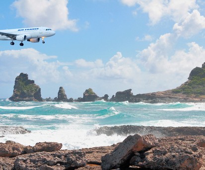 Airbus A320 von Air France über Guadeloupe: Eigenes Netz in der Karibik.