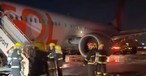 Flugzeug nach der Kollision: An Bord wurde niemand verletzt.