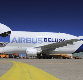 Der Airbus Beluga ST mit dem Kennzeichen F-GSTA (hier zu sehen im Jahr 2014): Der erste je gebaute Beluga beendet nun zumindest vorerst seinen Dienst.