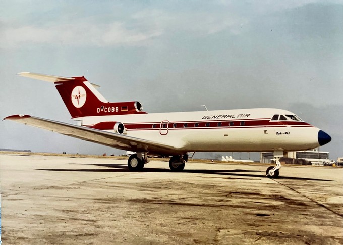 General Air: Der erste Regionaljet im innerdeutschen Regionalflug der alten Bundesrepublik kam mit der Yakovlev Yak-40 aus der Sowjetunion und wurde  in den 1970ern von der General Air unter anderem  von Hamburg nach München eingesetzt.