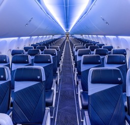 Kabine von Southwest Airlines: Mancher Fluggast braucht zwei Sitze.