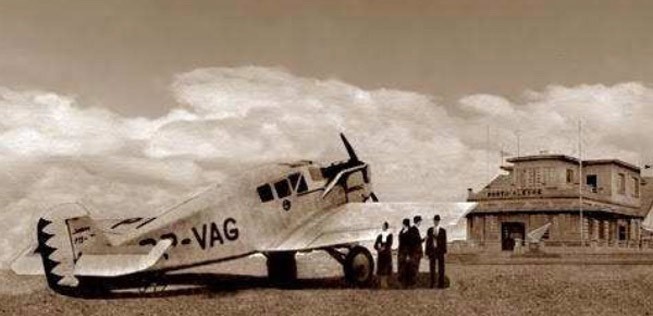 Eine Junkers F 13 von Varig am Flughafen São João von Porto Alegre.