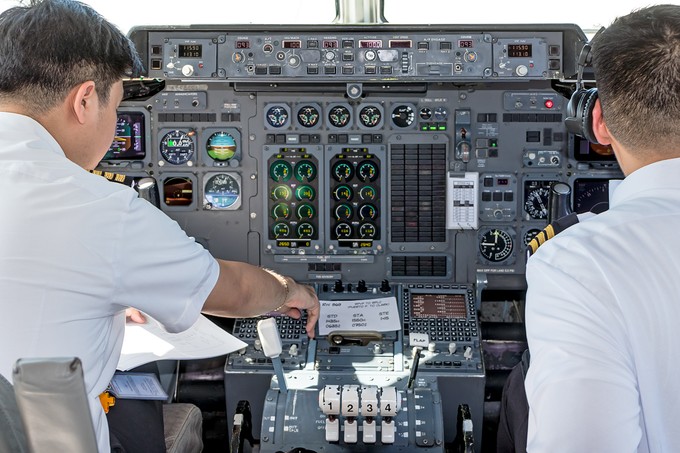 Ein Blick ins Cockpit.