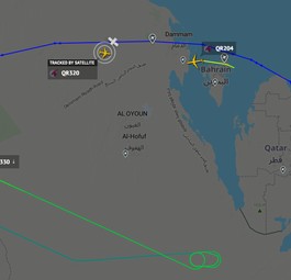 Luftraum über Katar: Flugzeuge drehten ab.