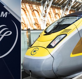 Skyteam-Heck und Eurostar-Zug: Arbeiten ab nächstem Jahr zusammen.