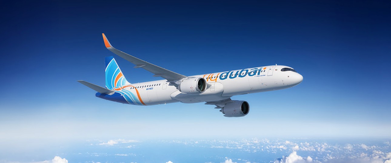 Airbus A321 Neo in den Farben von Flydubai: Ab 2032 am Himmel zu sehen.