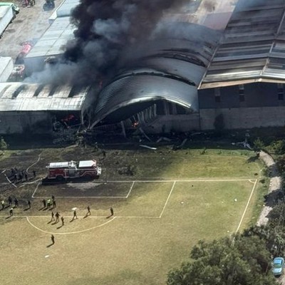 Absturzstelle der Citation: Das Flugzeug krachte in eine Werrkstatt.