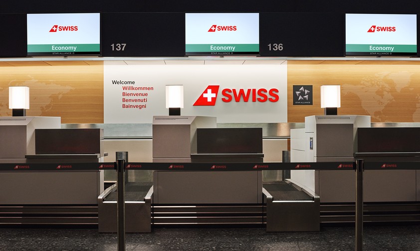 Neuer Look: Check-in-Schalter von Swiss.