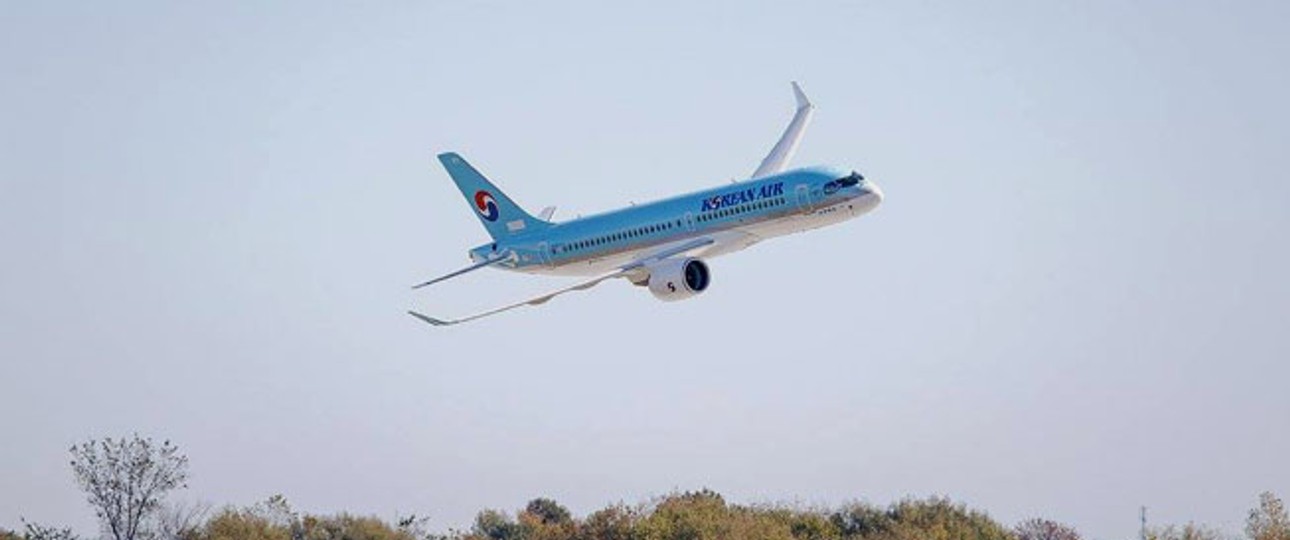 C-Series von Korean Air beim Erstflug: Die Fluglinie hat 10 Stück bestellt.