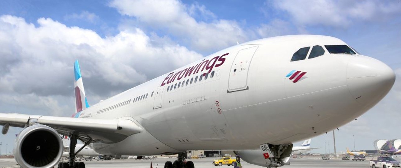 Ein Airbus A330 in Eurowings-Lackierung: Die Fluggesellschaft muss in den USA 225.000 Dollar Strafe zahlen.