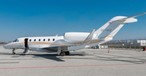 Die Cessna Citation X von Bairline: Die Maschine vor ihrem Ausflug in den Schnee.