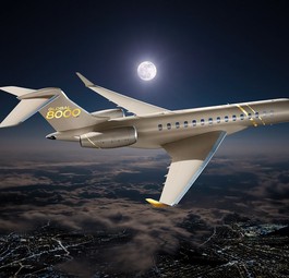 Die Global 8000 ist das neueste Modell von Bombardier. Der kanadische Hersteller streicht vor allem ihre Reichweite von 14.800 Kilometer hervor.