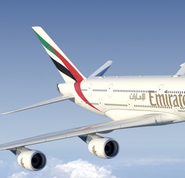 Airbus A380 von Emirates: War vor der Pandemie Stammgast in Amsterdam.