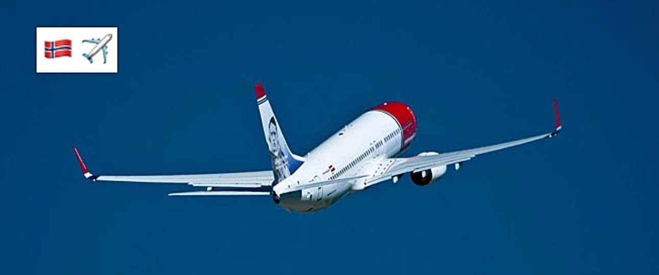 Norwegian-Flieger: Die Airline promotet neu mit Emojis.