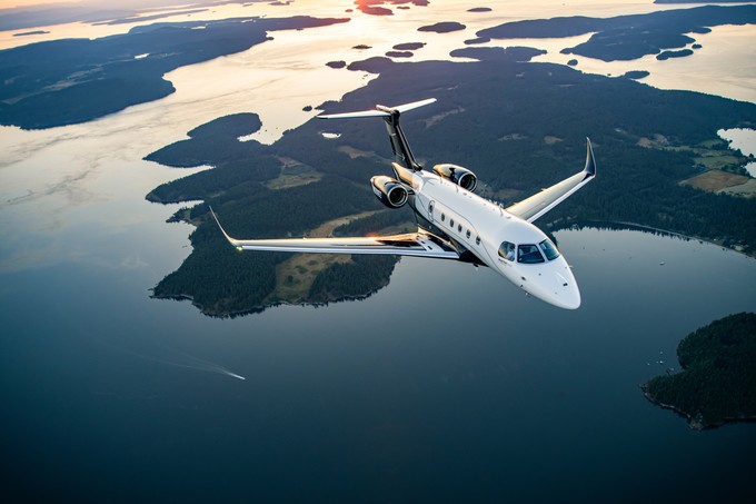 Die Praetor 500E im Flug.