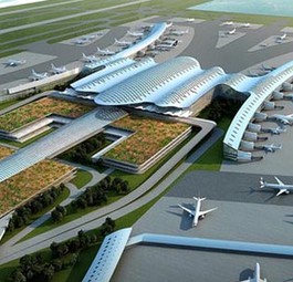 So soll der Flughafen Manila einst aussehen: In der Bucht muss Land aufgeschüttet werden.