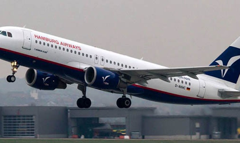 Airbus A320 von Hamburg Airways: Der Jet wird nie mehr so starten.