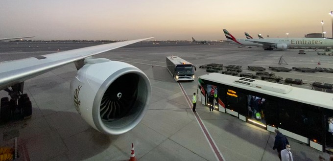 Ankunft in Dubai: Mittlerweile bedient Emirates die Strecke nach Düsseldorf wieder mit dem Airbus A380.