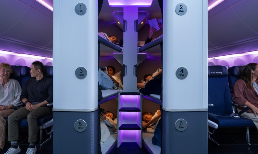 Sky Nest von Air New Zealand: Etagenbetten für alle. 