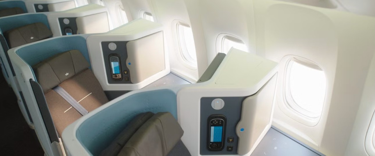 Business Class des KLM-A350: Am Anfang noch nicht im Verkauf.