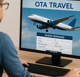 Flugbuchung bei einem Online-Reisebüro: Die Branchengrößen geloben Besserung.