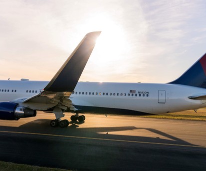 Boeing 767 von Delta: Derzeit noch in Düsseldorf zu sehen.