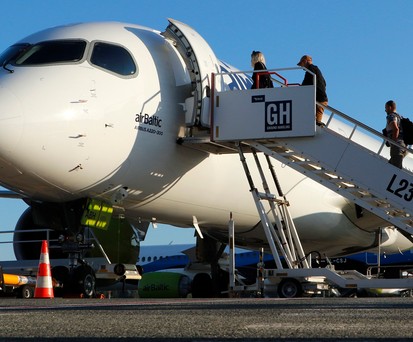 Airbus A220-300 von Air Baltic: Künftig Stammgast in Wien.