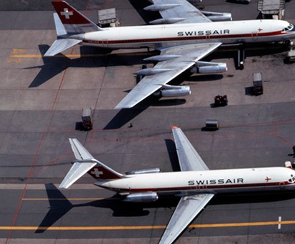 Die Swissair fliegt in den 1970er Jahren weitere Flugzeugtypen wie die DC-9 oder CV-990 Coronado.