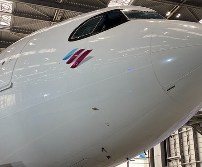 Airbus A330 von Eurowings Discover: Ein Jet dieses Typs steckt in Windhoek fest.