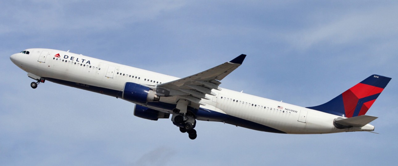 Airbus A330 von Delta: An Bord eines Flugzeuges waren nur Taschen.