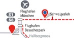 Die Pläne für die S-Bahn München am Flughafen: Überwerfungsbauwerk (links) und Verlängerung nach Schwaigerloh.