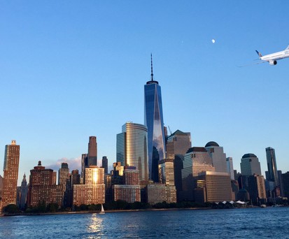 Airbus A350 in Farben von United über New York: Wird wohl keine Realität.