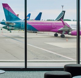 Wizz-Air-Jet, aufgenommen aus dem Flughafen Vilnius: Die Ungarn stocken auf.