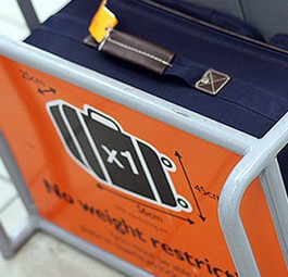 Messstation von Easyjet: Nicht zu viel mit an Bord nehmen.
