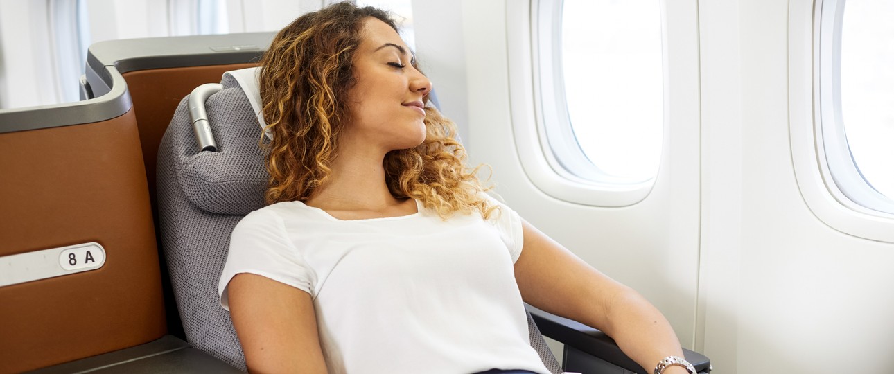 Lufthansas Business Class: Auch hier kann man mit Meilen fliegen.