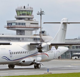 DAT ATR 72 am Flughafen Linz: Die Auslastung der ersten vier Monaten lag deutlich unter den Erwartungen.