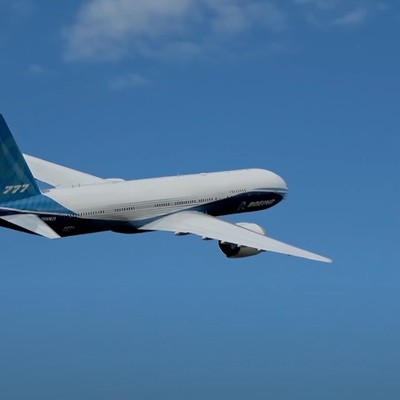 777X in der Luft: Hierbei handelt es sich um ein Modellflugeuzg.