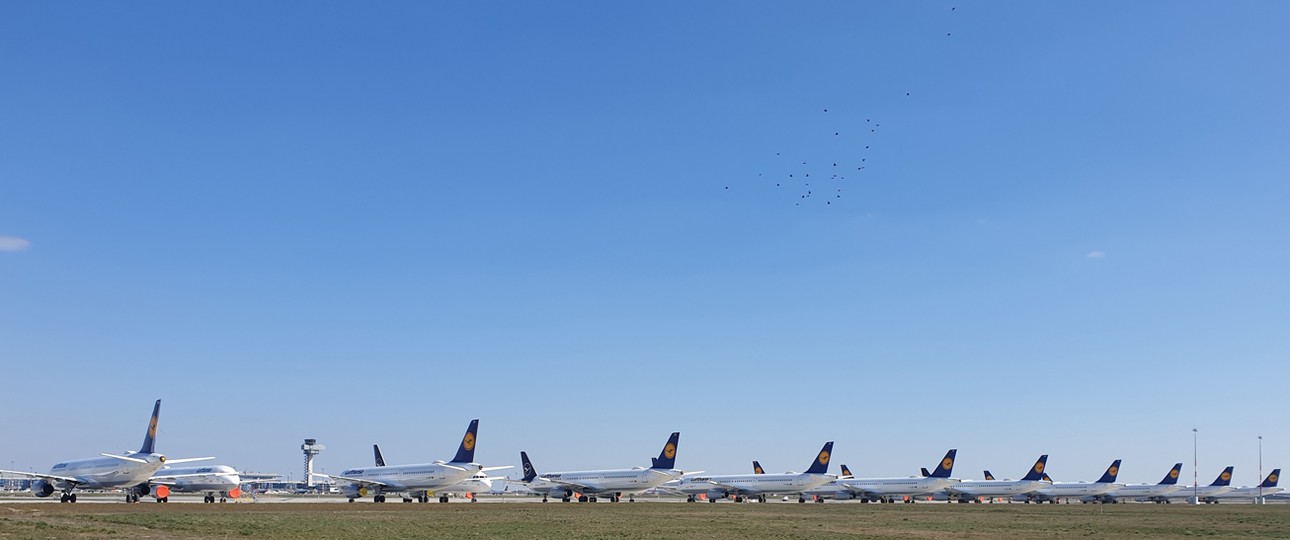 Parked Lufthansa aircraft in Berlin: Some of them won't return.