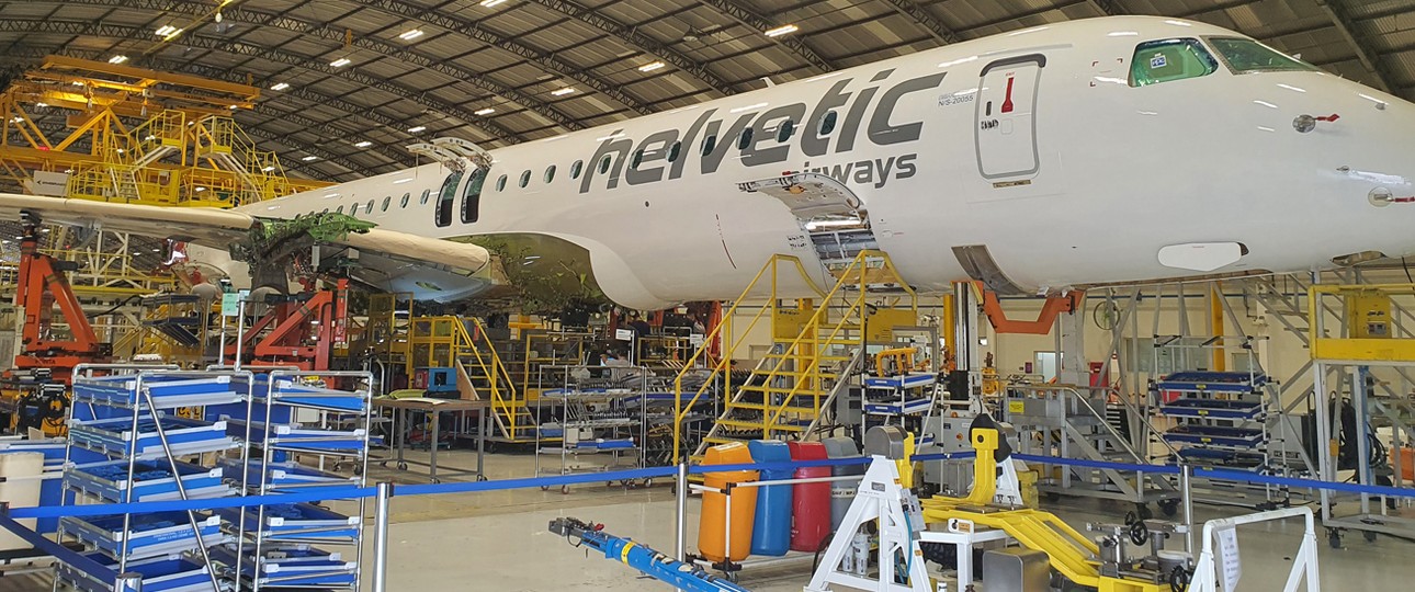 Produktion in Brasilien: Erste Embraer E195-E2 für Helvetic.