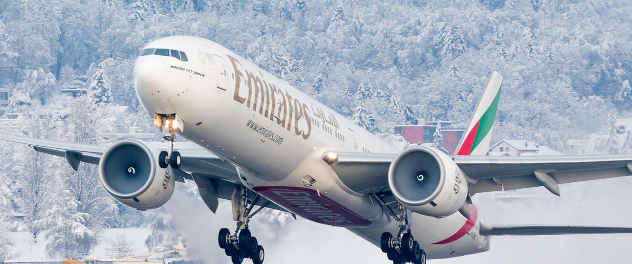 Boeing 777 von Emirates: Flüge an viele Airports in den USA gestoppt.