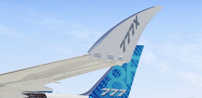 Auch die Frachtversion der 777X hat klappbare Flügelspitzen.