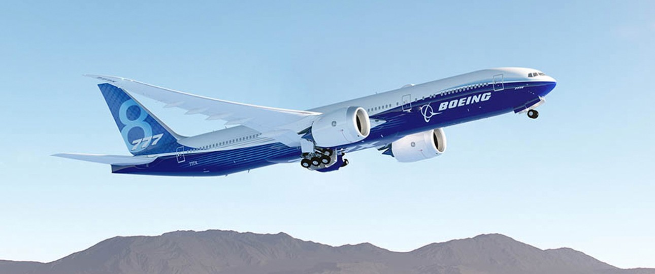 Computergrafik einer Boeing 777X: Der Jet soll Ende Juni den Erstflug absolvieren.